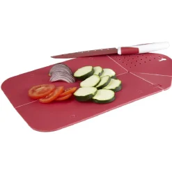 Gifi Préparation Culinaire^Planche à découper pliable 3 en 1 avec couteau inox