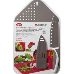 Gifi Préparation Culinaire^Planche à découper pliable 3 en 1 avec couteau inox
