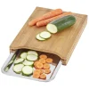 Gifi Préparation Culinaire^Planche à decouper en bambou avec bac récupérateur inox