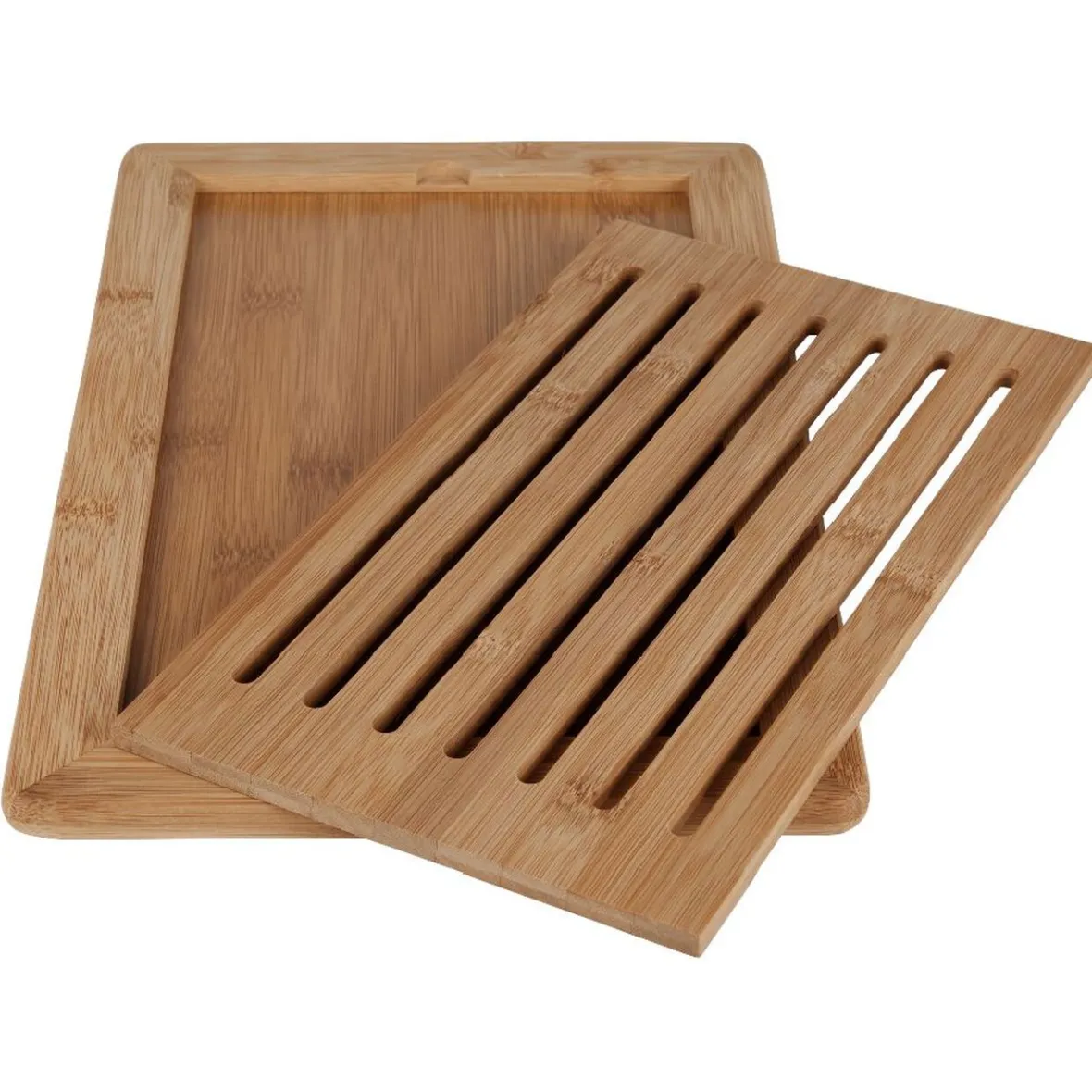 Gifi Préparation Culinaire^Planche à pain en bambou avec récupérateur de miettes 38x34x H1,5cm