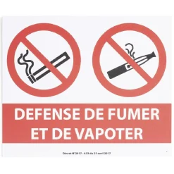 Plaque signalétique "Défense de fumer et de vapoter" - 24x20 cm^Gifi Hot