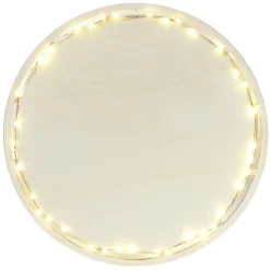 Gifi Préparation Culinaire^Plat de présentation à LED Ø26,5cm bois beige