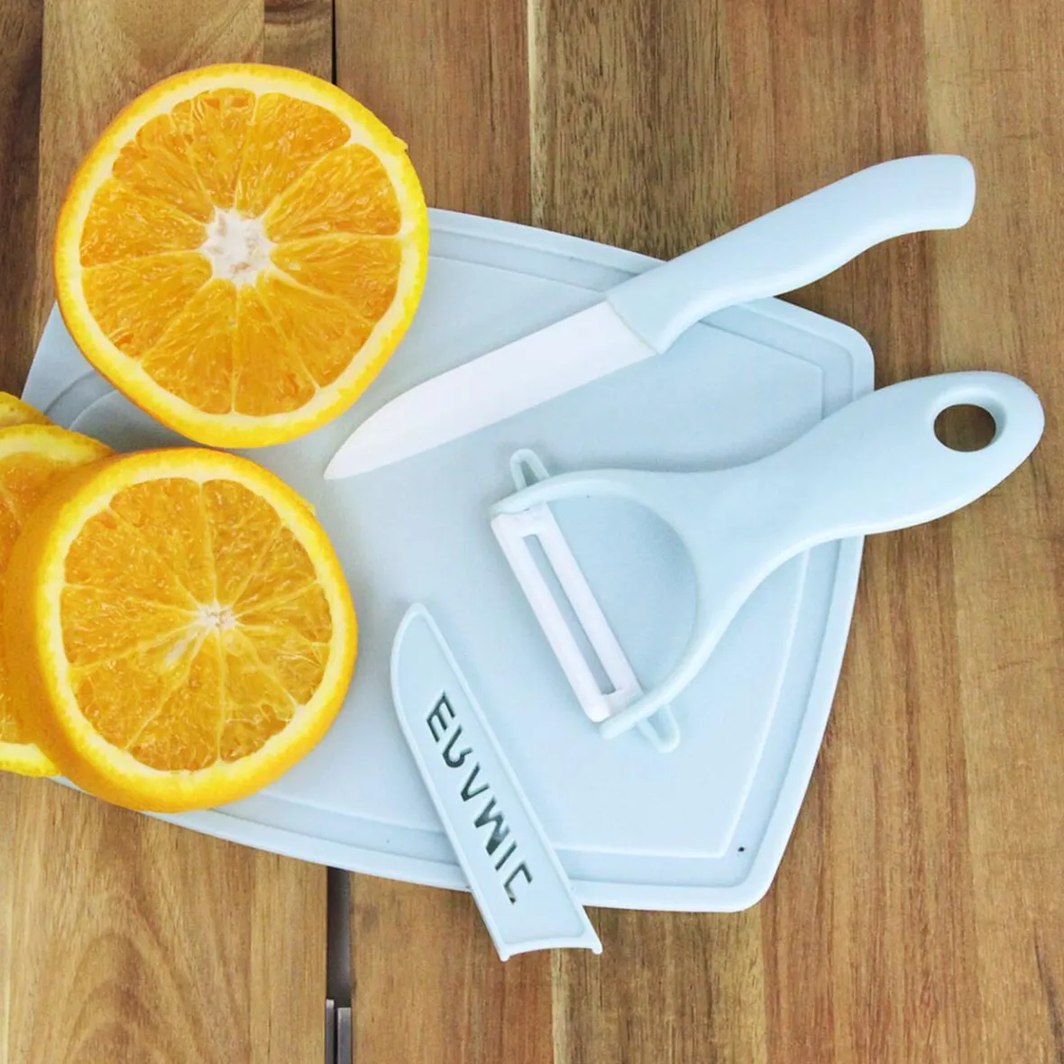 Gifi Préparation Culinaire^Éplucheur et couteau avec protection inscription ajourée Ceramic