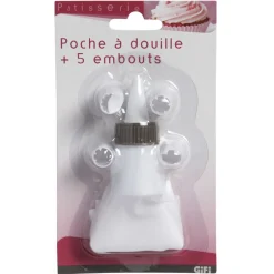 Gifi Préparation Culinaire^Poche à douille et ses 5 embouts