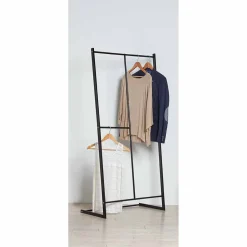Sale Portant à vêtements loft 2 niveaux métal noir Rangement