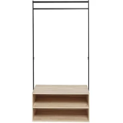 Sale Portant avec range-chaussures noir naturel Rangement