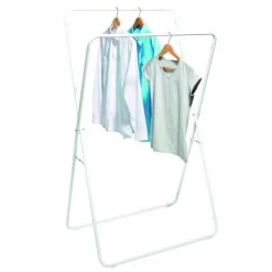 Sale Portant vêtement double pliable blanc Rangement