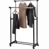 Best Portant vêtements double noir Rangement