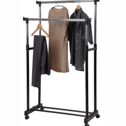 Best Portant vêtements double noir Rangement