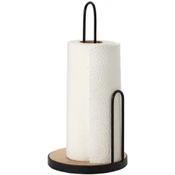 Gifi Rangement De Cuisine^Porte essuie-tout métal et bambou