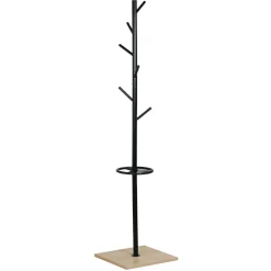 Best Porte manteaux en métal noir et socle en bois WILLIAM Rangement