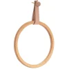 Porte serviette anneau en bois et cuir^Gifi