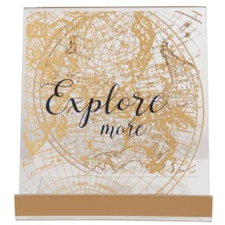Porte tablette transparent imprimé globe doré^Gifi Outlet