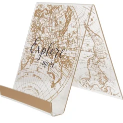 Porte tablette transparent imprimé globe doré^Gifi Outlet