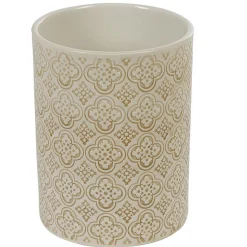 Gifi Rangement De Cuisine^Pot à ustensiles de cuisine en céramique à motifs beige