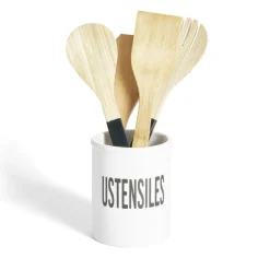 Gifi Rangement De Cuisine^Pot à ustensiles dolomite blanc Ø10xH13,2cm