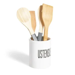 Gifi Rangement De Cuisine^Pot à ustensiles dolomite blanc Ø10xH13,2cm