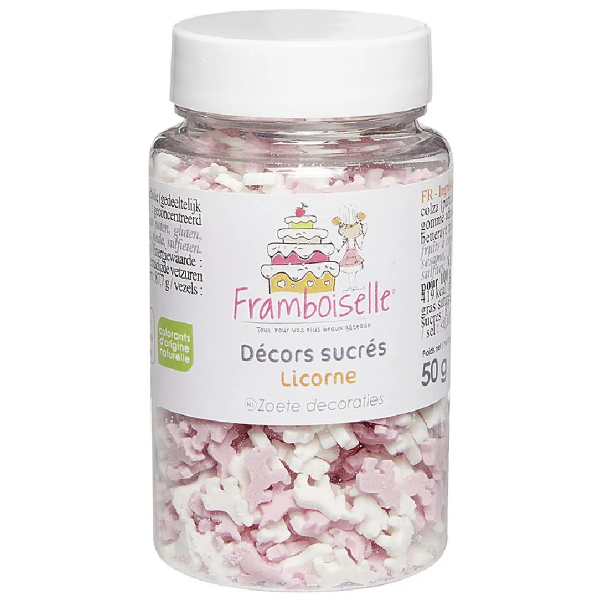 Gifi Préparation Culinaire^Pot de Décor en sucre Modèle Licorne Rose et Blanc