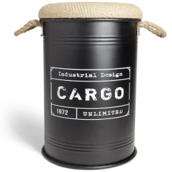 Sale Pouf coffre de rangement moyen modèle Ø34xH49,5cm noir Rangement
