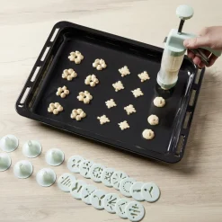 Gifi Préparation Culinaire^Presse à biscuits sucrés/salés 16 disques et 6 douilles