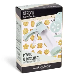 Gifi Préparation Culinaire^Presse à biscuits sucrés/salés 16 disques et 6 douilles