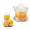 Gifi Préparation Culinaire^Presse agrumes Metaltex transparent couvercle blanc 2 cônes