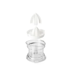 Gifi Préparation Culinaire^Presse agrumes Metaltex transparent couvercle blanc 2 cônes