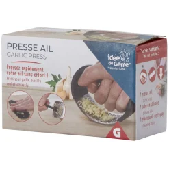 Gifi Préparation Culinaire^Presse ail en inox avec brosse de nettoyage