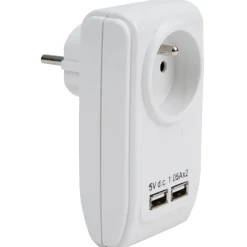 Prise chargeur 1x 230V et 2 ports USB^Gifi Discount