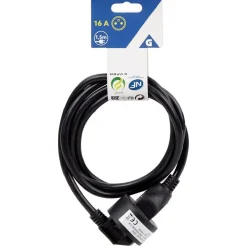 Rallonge électrique 16A 1,5m noir^Gifi New