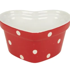 Gifi Cuisson^Ramequin coeur rouge à pois blancs