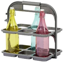 Gifi Rangement De Cuisine^Range bouteille pliable gris 6 emplacements
