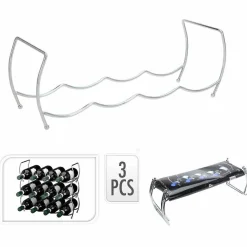 Gifi Rangement De Cuisine^Range bouteilles empilable12 compartiments métal argenté