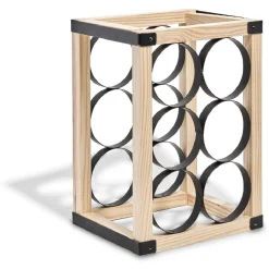 Gifi Rangement De Cuisine^Range bouteilles x6 noir et bois