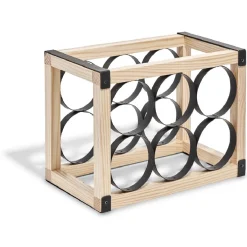 Gifi Rangement De Cuisine^Range bouteilles x6 noir et bois