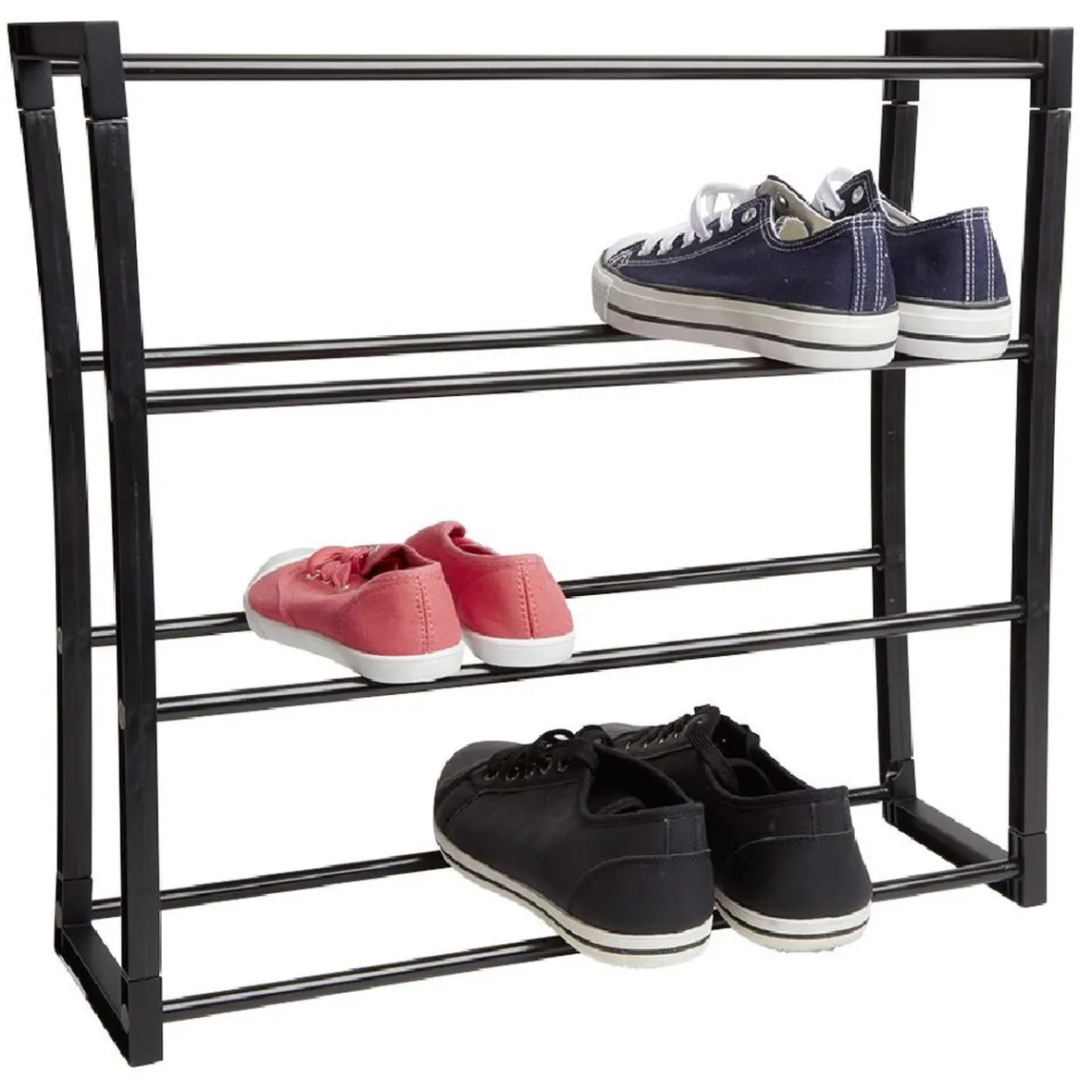 Sale Range chaussure métal noir 4 niveaux 8 paires Rangement