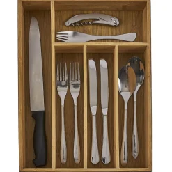 Gifi Rangement De Cuisine^Range couvert en bambou naturel