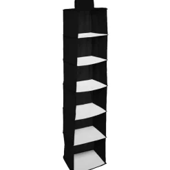 Best Range vêtements dressing 6 compartiments noir Rangement