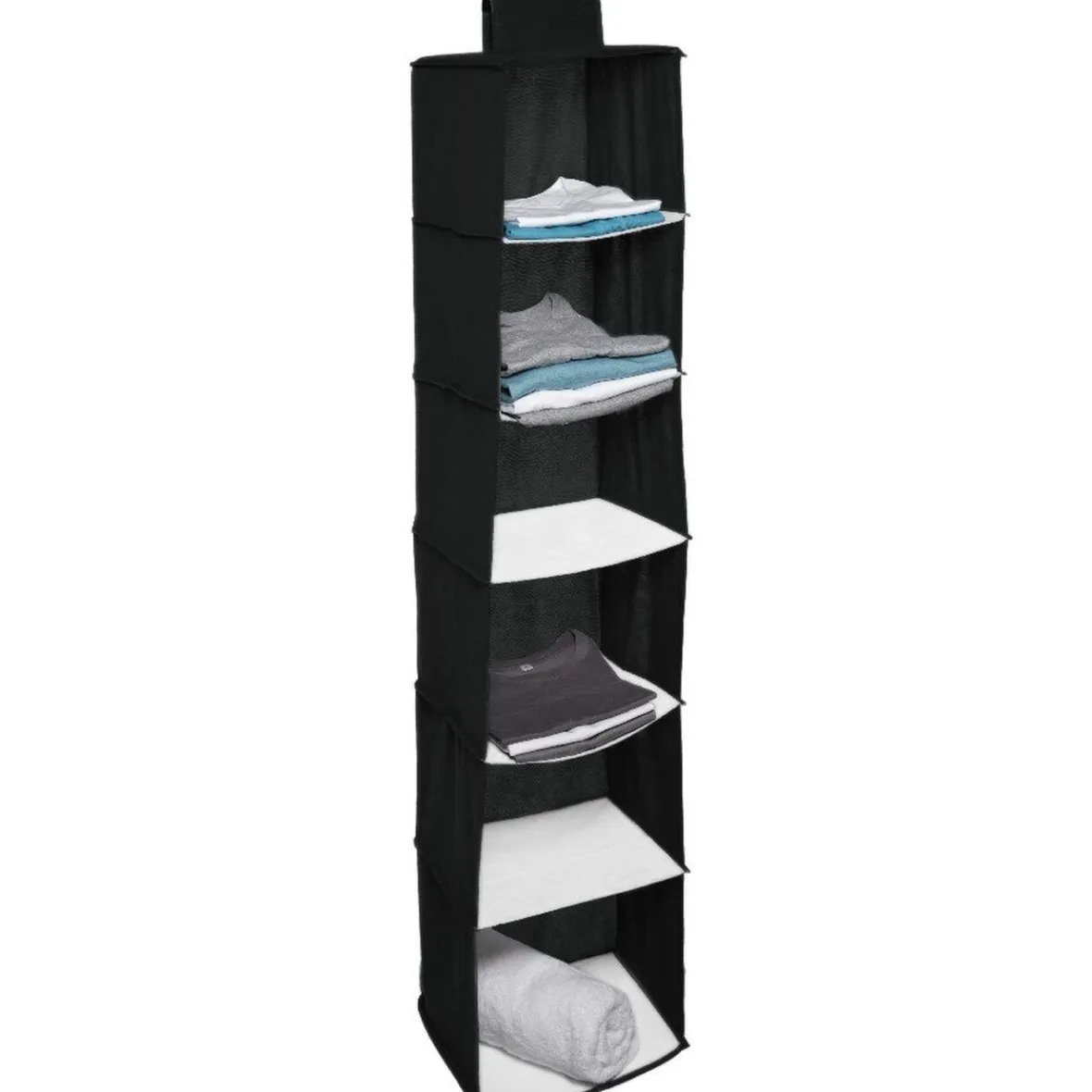 Best Range vêtements dressing 6 compartiments noir Rangement