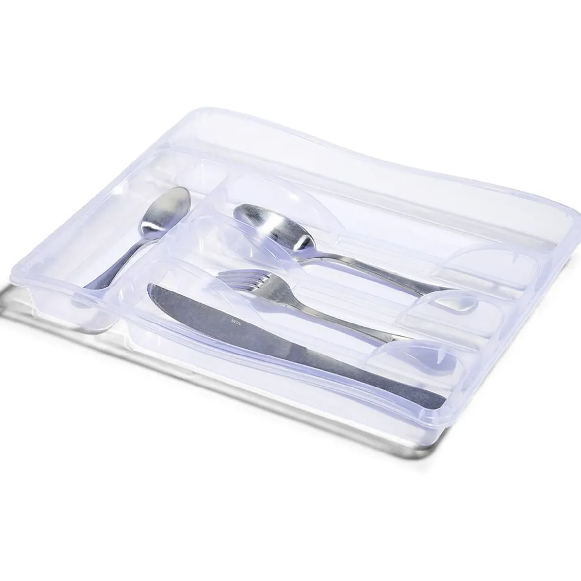 Gifi Rangement De Cuisine^Range-couverts en plastique transparent - L.33xl.25,5xH.4cm