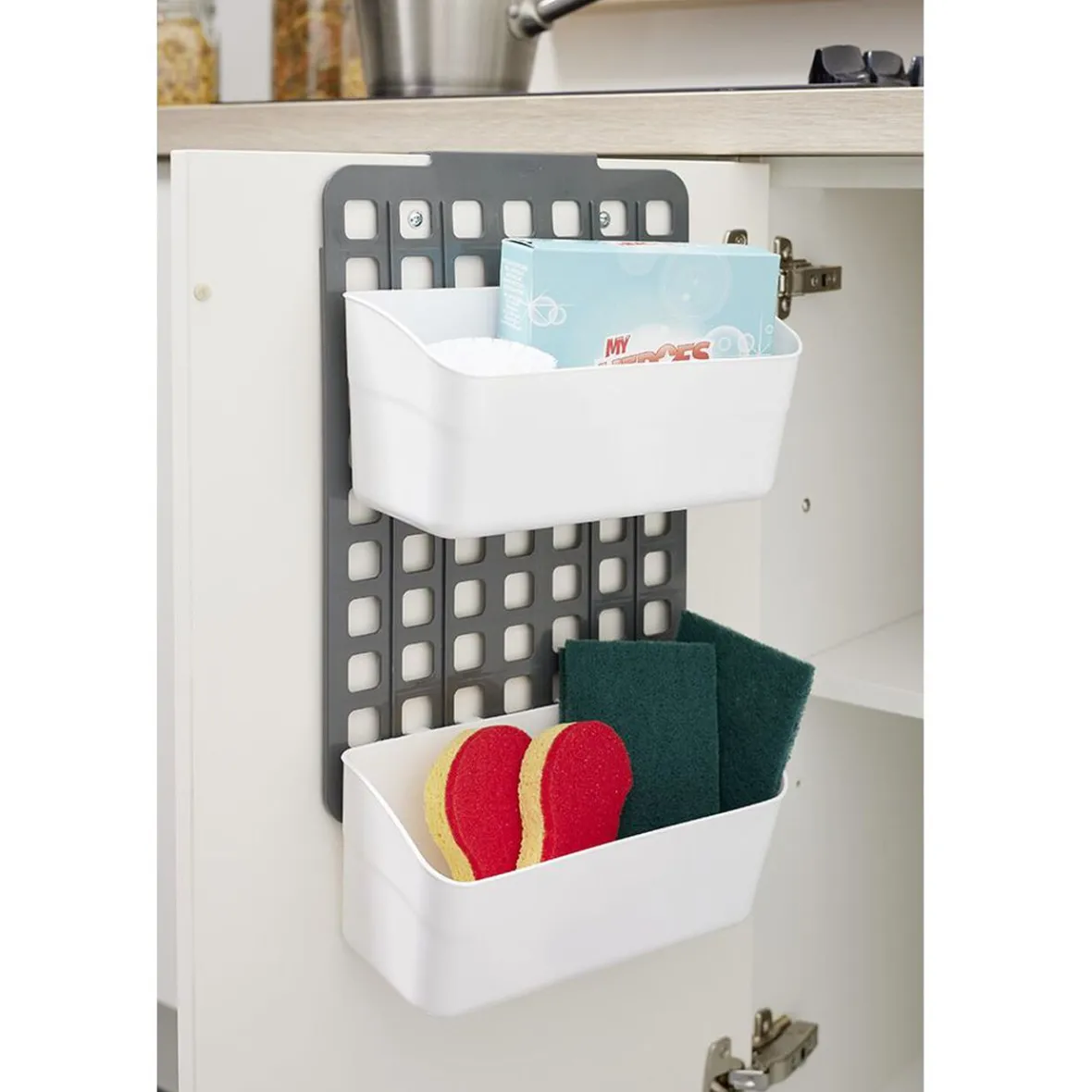 Gifi Rangement De Cuisine^Rangement de porte ajustable gris