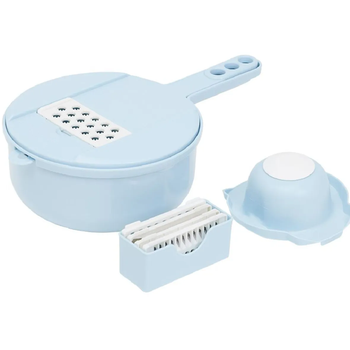 Gifi Préparation Culinaire^Récipient 6-en-1 avec passoire et accessoires de coupe