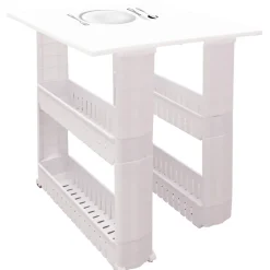 Gifi Rangement De Cuisine^Resserre 2en1 avec fonction table blanc