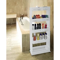 Gifi Rangement De Cuisine^Resserre 2en1 avec fonction table blanc