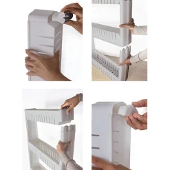 Gifi Rangement De Cuisine^Resserre 2en1 avec fonction table blanc