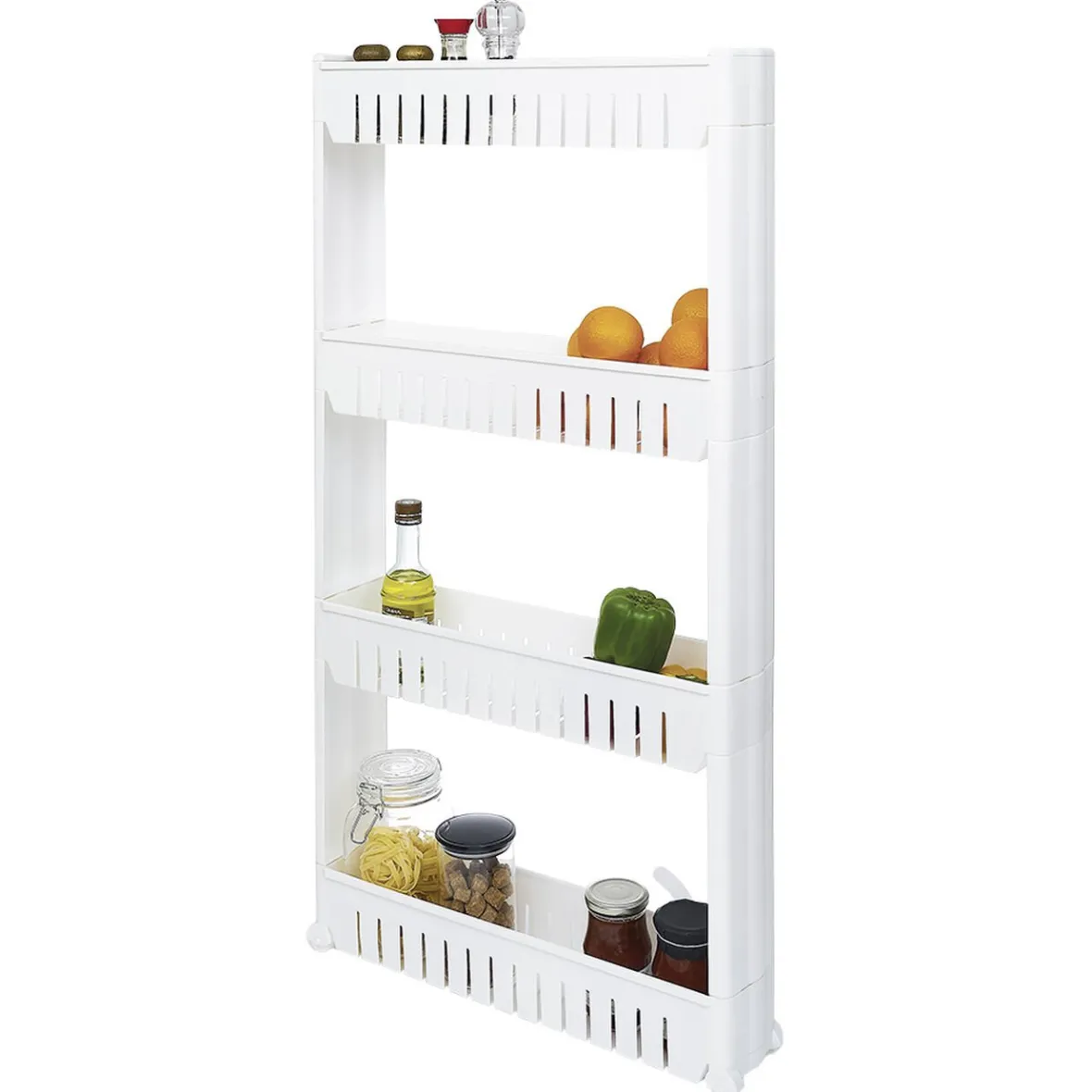 Gifi Rangement De Cuisine^Resserre légume 4 niveaux blanc 54x12,2xH101 cm