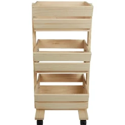 Gifi Rangement De Cuisine^Resserre légume en bois 3 niveaux à roulettes