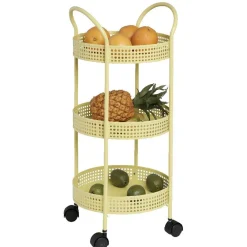 Gifi Rangement De Cuisine^Resserre légumes à roulettes jaune