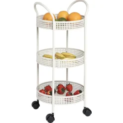 Gifi Rangement De Cuisine^Resserre légumes à roulettes gris clair
