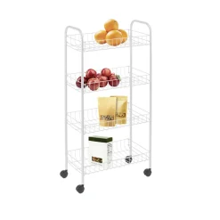 Gifi Rangement De Cuisine^Resserre légumes métal blanc 4 étages